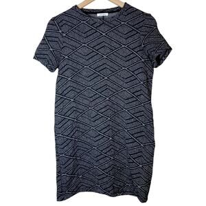 Zara Women's Trafaluc Black White Patterned T-Shirt Dress Size Small